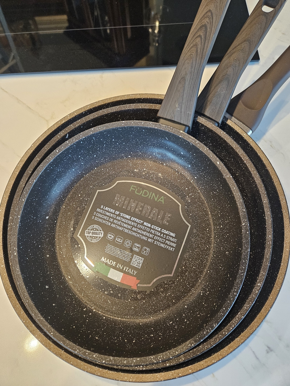 Black Speckled Nonstick Frying Pan Set - 3-Piece